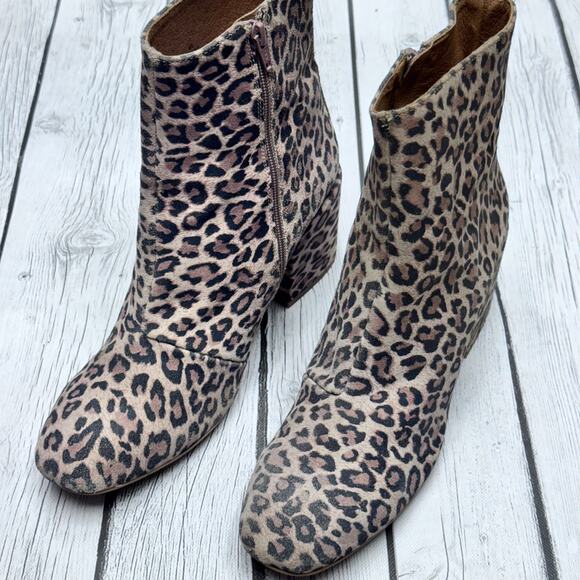 Free People Leopard Print Suede Boots Size 41 - Picture 9 of 9